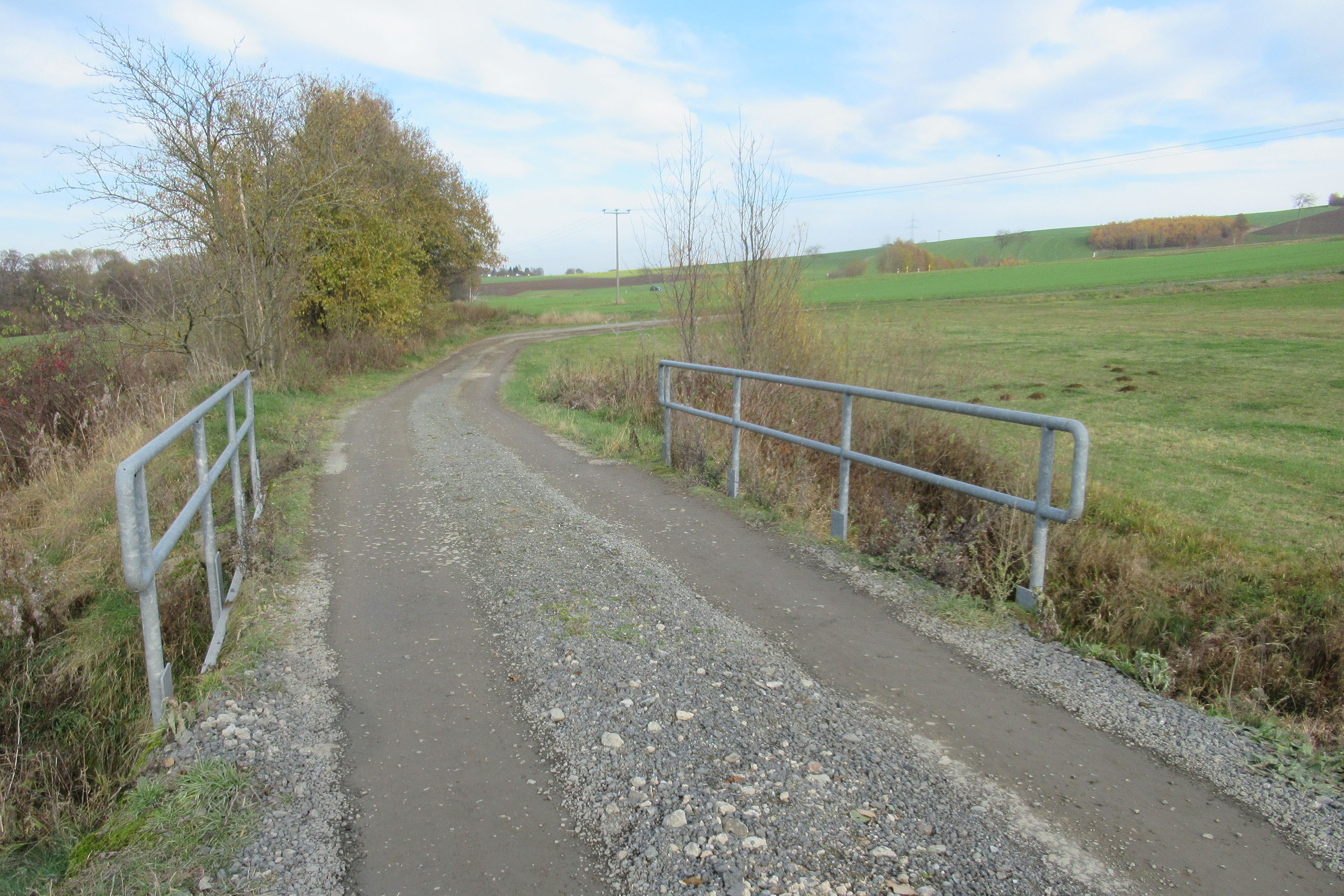 Die ehemalige Bahntrasse vor Beginn der Bauarbeiten im November 2019.