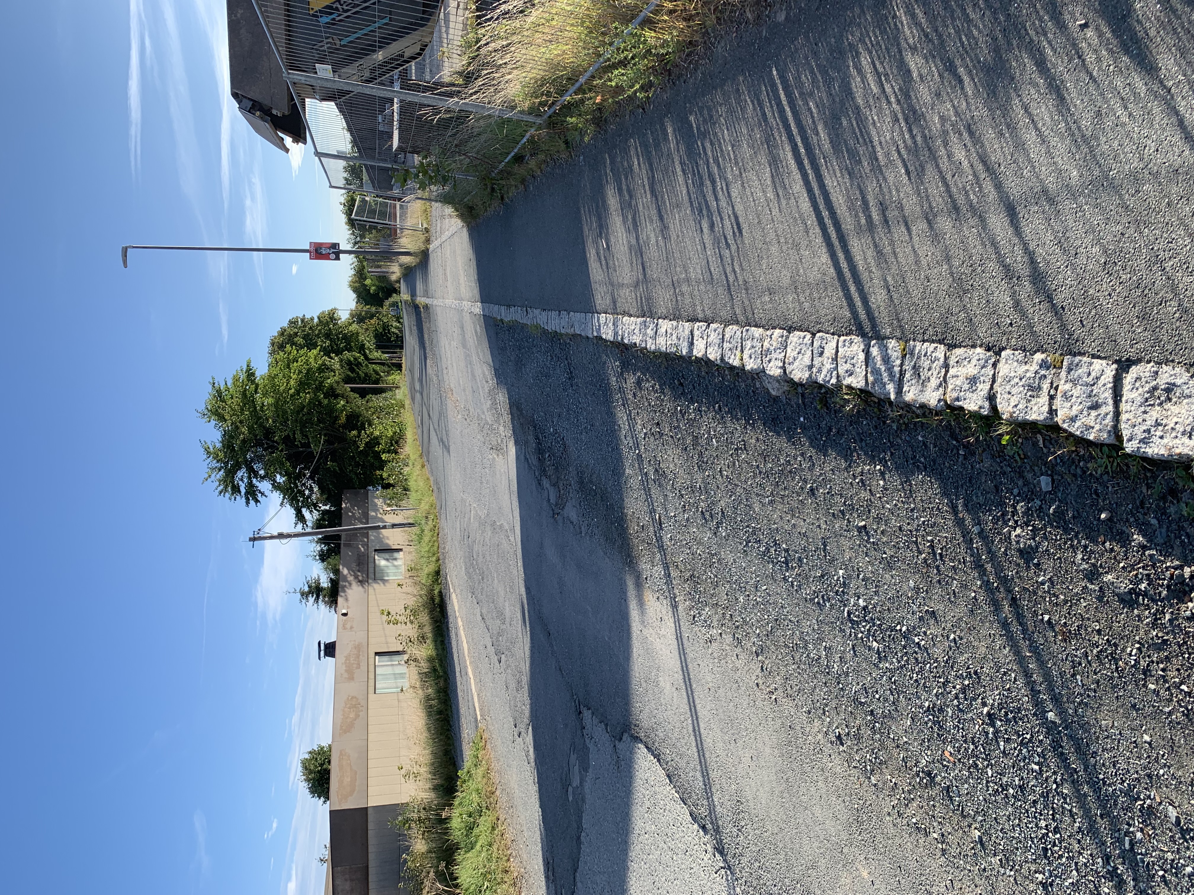 Straße in Schwarzenbach mit Schäden im Bestand