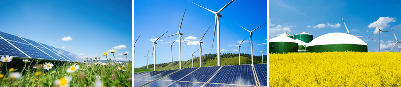 Solaranlage Windkraftwerk Biogasanlage