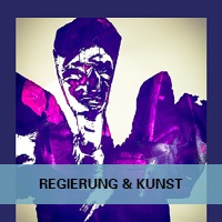 lila Druckgrafik eines Engels